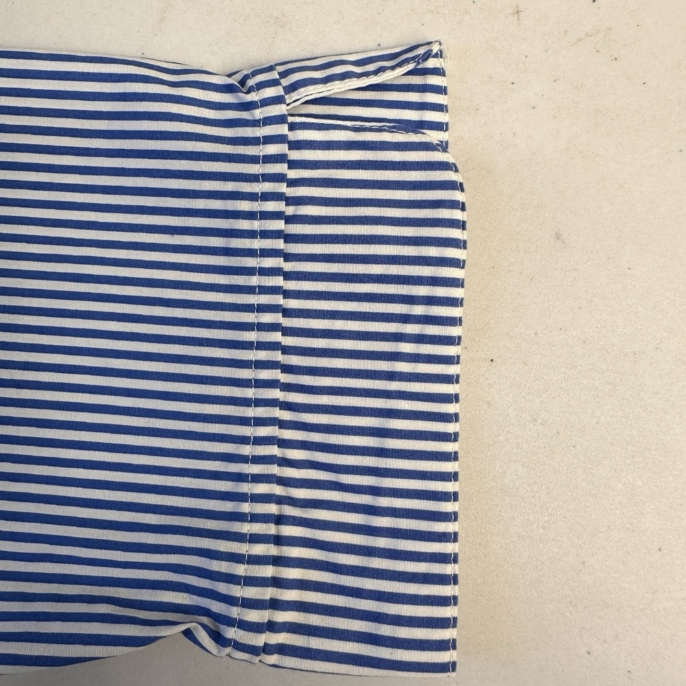 Alfred Dunner Floral Stripe Button Down Shirt Size 10 Blue Cotton Blouse Casual - Picture 12 of 13